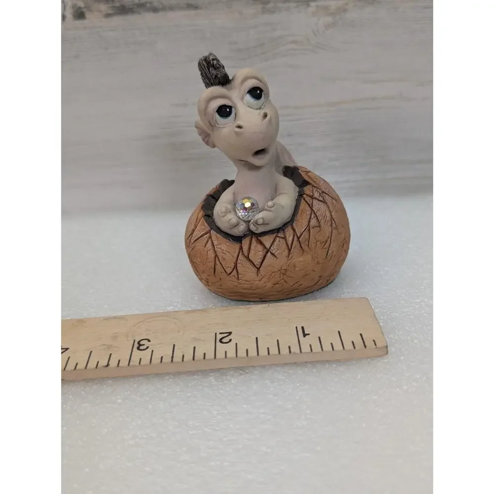 Vintage Panton‎ Tokkel Dragon Baby Figurine 1988 Made in England Crystal Resin
